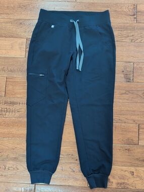 Figs Blue Joggers with Gray Drawstrings